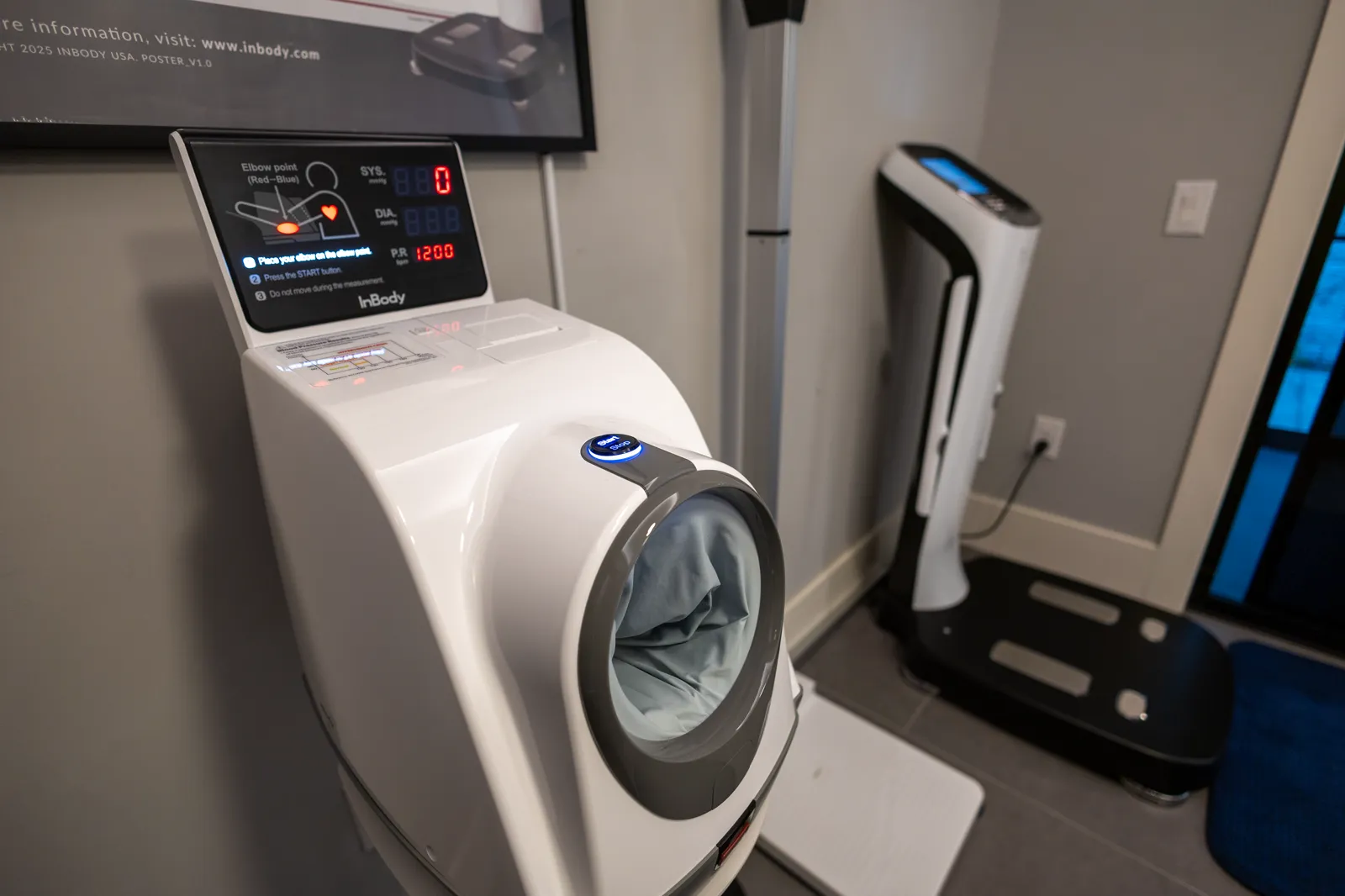 Body composition analyzer display at Optimus Reset